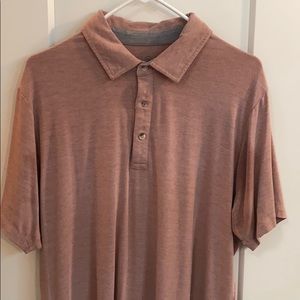 Men’s burnt red Free Fly polo, medium!